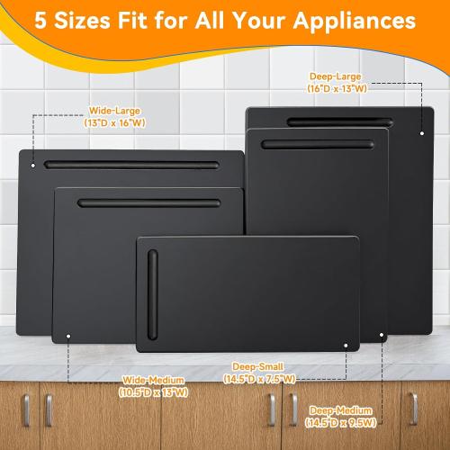Black Wood Appliance Sliders with 360' Wheels, Sliding Tray for Coffee Maker & Heavy Kitchen Appliances,Countertop Appliance slider for Kitchen Appliance, Premium Wood Rolling Tray,No Assemble