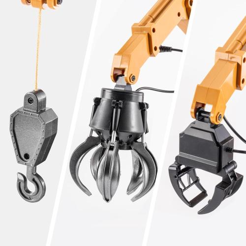 26CH Remote Control Dump Truck, 4 in 1 RC Dump Truck Wood Grabber Toy, Heavy Duty Construction Toys Vehicle, Birthday Gifts Ideas for Kids Adults, 1/14 Scale Trucks