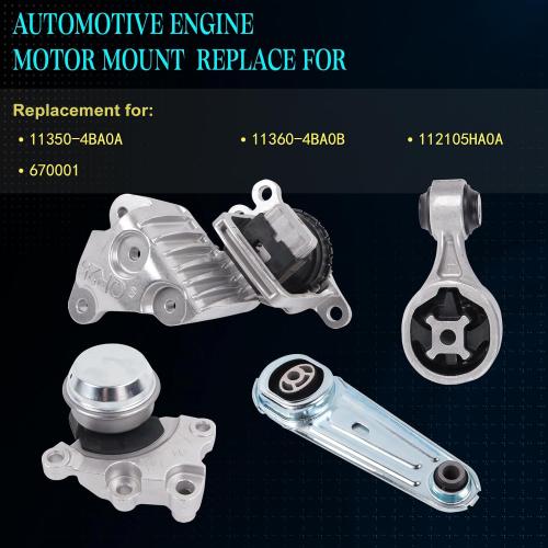 4PCS Engine Motor & Trans Mount Compatible for Nissan Rogue 2014-2017 2.5L, Front Rear Right Engine Motor and Trans Mount Repelace# A4364 A4367 A4363
