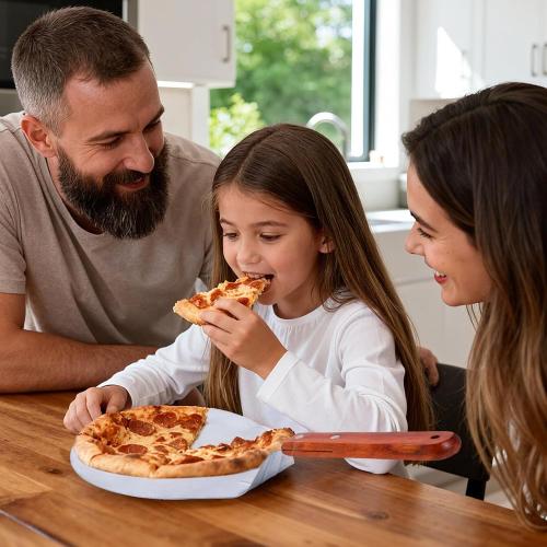 UTENEW Stainless Steel Pizza Spatula Peel Shovel Cake Lifter Wood Handle Plate Holder Baking Tool Baking Homemade Pizza 8Inch