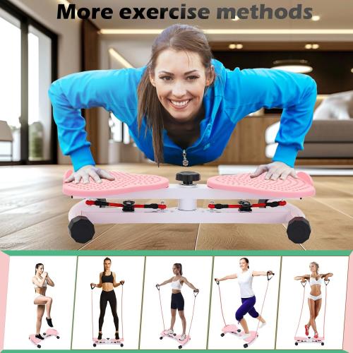 Waist Twister Board,Ab Machine Exercise Twist Boards with 300 lbs Weight Capacity,Waist Sculptor Twist for Slim Waist and Core,Noiseless Balance Board Home Gym Exercise Equipment (Pink)
