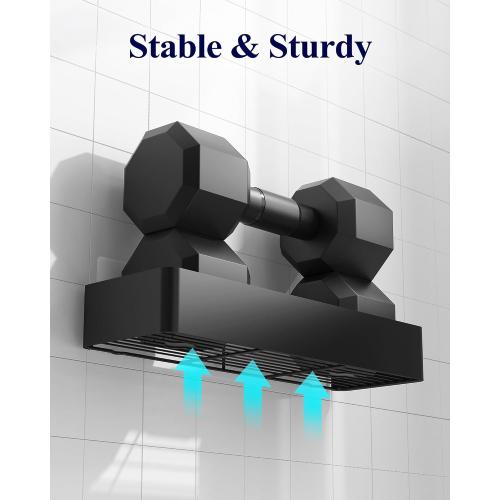 Kitsure Shower Caddy - 2 Pack Adhesive Shower Organizer, Rustproof Metal Shelves, No-Drill Bathroom Organizers and Storage, Black, XX-Large