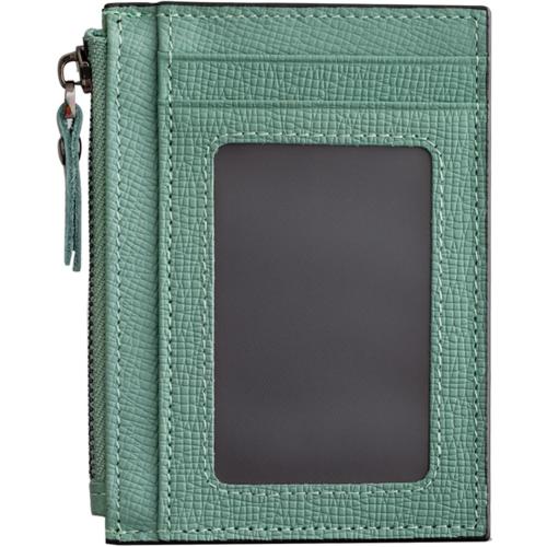 Slim Wallet for Women Small Leather RFID Blocking Credit Card Holder Minimalist Front Pocket Wallet with Coin Purses & Pouches,Green