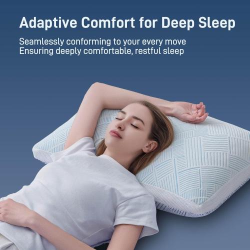 Shredded Memory Foam Cooling Soft Bamboo Viscose Pillow King Size, Adjustable Hypoallergenic Hotel Quality Pillow for Side, Back or Stomach Sleeper, Oeko-TEX Certified