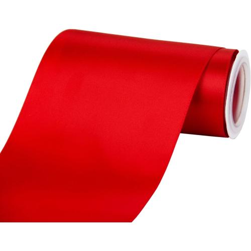VATIN Double Face Red Satin Ribbon 4 Continuous 5 Yards,Red Polyester Fabric Ribbon use for Bows Bouquet, Gift Wrapping, Floral Arrangement Wedding Decoration