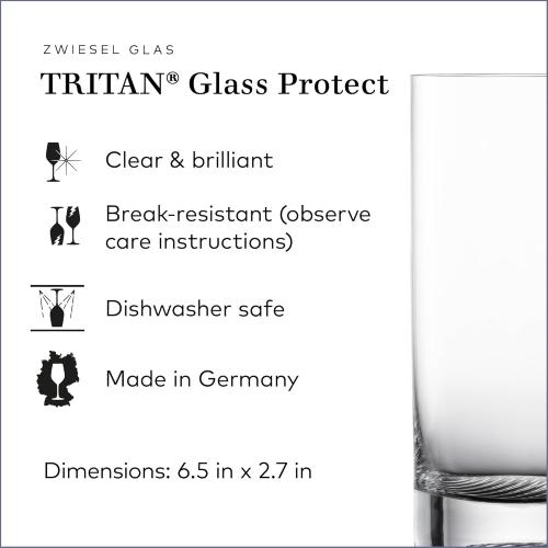 ZWIESEL GLAS Echo Longdrink Glasses(Set of 4), Bar Glasses for Longdrinks, Dishwasher-Safe Machine-Made Tritan Crystal Glasses, Made in Germany (16 Ounce)