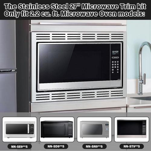 Microwave oven trim kit Strong magnets design : There are strong magnets placed inside the four corners of the door frame,Easy to install For Panasonic Microwave Oven.Installation Tools Needed Measuring tape, pencil, Phillips screwdriver, Ø 2 (5 /64) mm