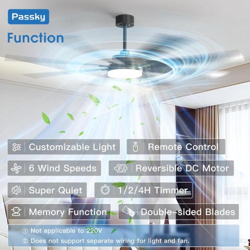 Size 72 inch Color Black Ceiling Fans with Lights, Large Modern Ceiling Fan with Light and Remote Control, Reversible, 3CCT, Dimmable, Quiet, Black Ceiling fan For Bedroom, Living Room, Patio Farmhouse, Indoor/Outdoor