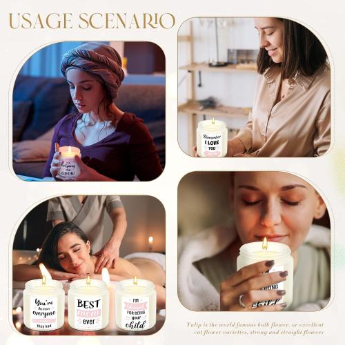 10 Pack Mom Candle Gifts Bulk Best Mom Ever Scented Wax Candles Remember I Love You Mom Appreciation Gifts from Daughter Son for Women Birthday Mother's Day, 10 Scents