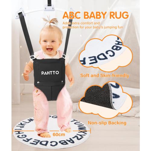 Baby Door Jumper with Soft Rug, Durable Toddler Bouncer with Adjustable Height-Funny Baby Walking Harness, Protable Baby Doorway Jumper for Indoor/Outdoor