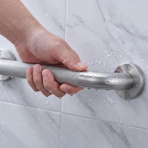 Grab Bars for Shower 24 Inch Bathroom Safety Bars for Seniors | 1.25'' Diameter; Heavy Duty 304 Stainless Steel; Non-Slip Knurled Grip; Brushed Nickel Metal; Wall Mounted; 500lbs Capacity