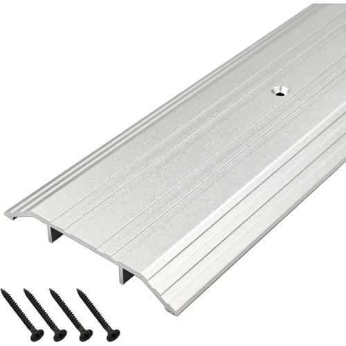Heavy Duty Corrugated Aluminum Door Threshold for Exterior Doors- Door Saddle- Metal Flooring Transition Strip- Door Sill Extension- 4 W,1/2 H,35.43 L,Silver Anodized, Mill Finish,1Pc