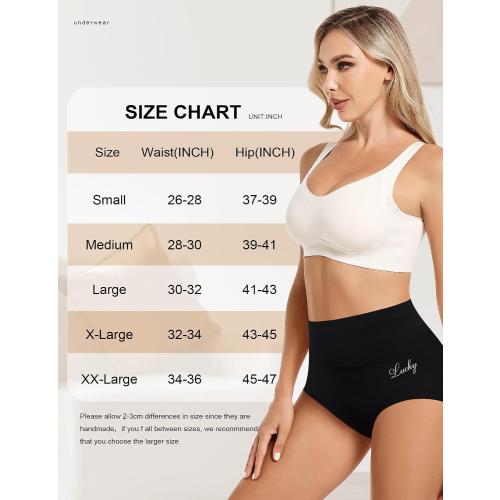 Size XXL Women's High Waisted Underwear Tummy Control Stretch Soft Comfy Breathable Nylon Full Coverage Panties Briefs 5 Pack