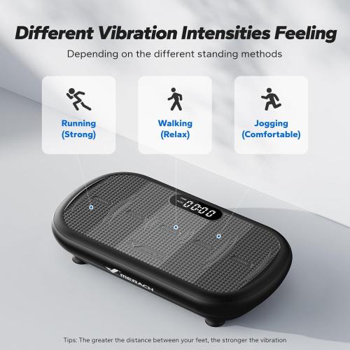 MERACH Vibration Plate Exercise Machine, Vibration Plate 440 Lbs Capacity, Bluetooth and Silicone Pedal, Stimulate Deep Fat, Vibration Plate for Lymphatic Drainage, Vibrating for Weight Loss