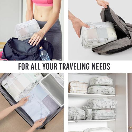 Veken 10 Set Packing Cubes for Travel Essential, Suitcase Organizer Bags in 4 Sizes, Carry-On Luggage Accessories with Large Laundry & Hanging Toiletry Bag, Must-Have for Airplane, Road Trip & Camping