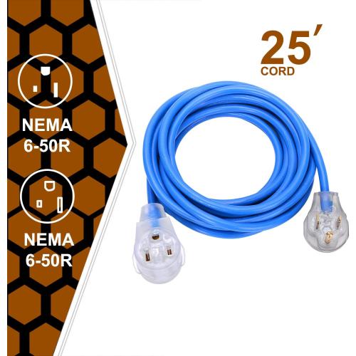 Welder Extension Cord, Heavy Duty 25 Feet 6-50 Nema R Plug Welding Cord with UL Approved