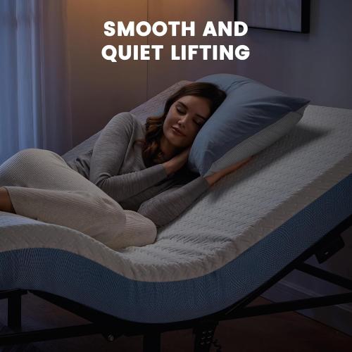 Marsail Twin XL Adjustable Bed Base Frame, 3 Options Heights 8 10 13 Head and Foot Incline, 4 USB Ports and 5 Min Assembly for Lounging, Reading, Reduce Snoring and Acid Reflux