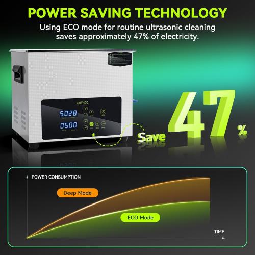 Ultrasonic Cleaner, One-Touch Cleaning,Heating, Deep Mode, ECO Energy-Saving Ultrasonic Cleaning Machine Excellent for Labs,Carburetor,Jewelry,Dentures,Automotive & Industrial Parts. (10L)