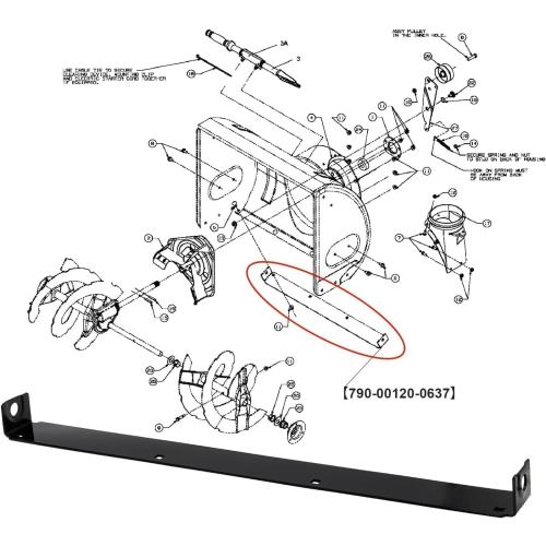 790-00120-0637 24 Shave Plate for MTD Snow Blower Scraper Bar Replacement for 784-5581A-0637 784-5581A-0662 780-428 784-5581