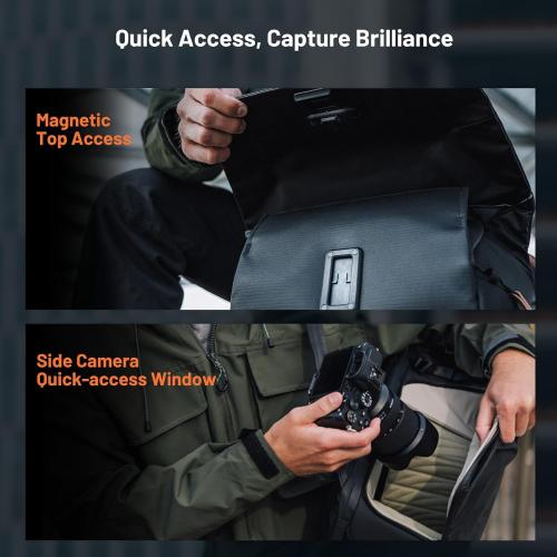 PGYTECH OneGo 2 Camera Backpack 20L with Laptop/iPad Compartment Waterproof Camera Backpack for Urban & Travel Photography – Compatible with Sony/Canon/Nikon/DSLR/SLR Mirrorless Cameras, Matte Black