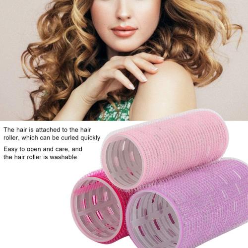 Hair Roller Sets, 3Pcs Self-Adhesive Hair Rollers, Portable Grip Holding Styling Curlers, Hairdressing Tool, Salon Hair Dressing Curlers for DIY Hair