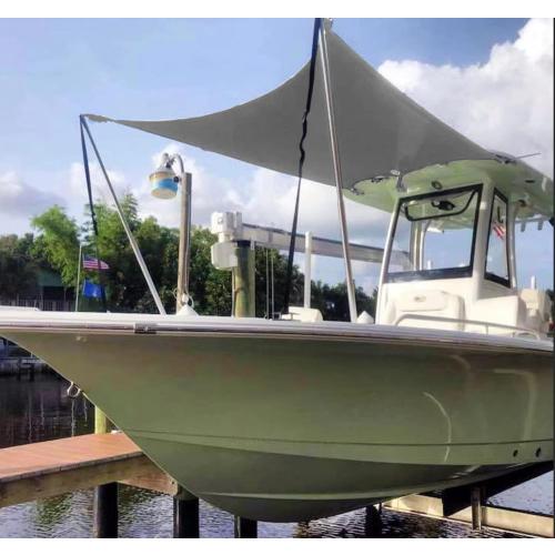 T Top Sun Shade Extension Kit, Boat Sun Shade 800D Polyester Waterproof and UV Resistant Material with Stainless Steel Telescopic Shade Poles, Gray Size2:A=59B=59C=47