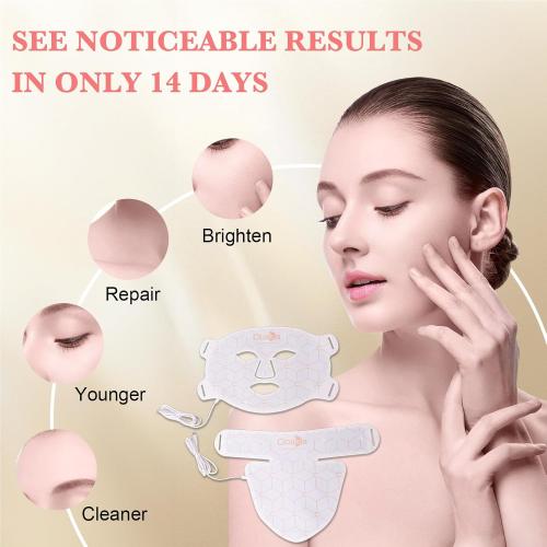K11 Facial Beauty Red Light Mask with Neck Coverage – 7-Color Light Beauty Care Mask, Portable Foldable Silicone Design for Home Spa, Skin Refresh & Relaxation Device