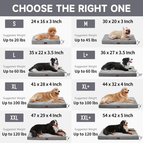 OhGeni Orthopedic Waterproof & Machine Washable Dog Bed for Medium Large Pets, Cat Mat with 25D Egg Crate Foam, Non-Slip Bottom & Removable Cover, 36 Inches(Brown)