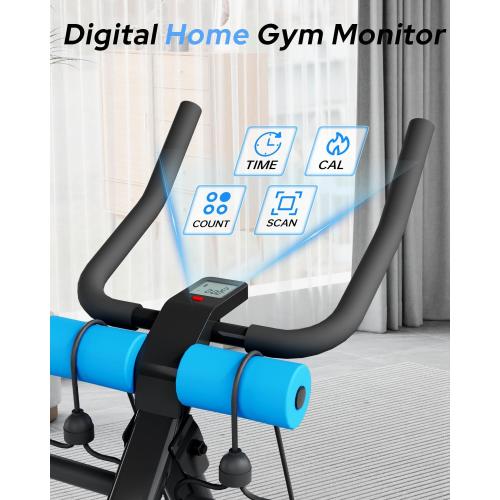 AB Machine Ab Workout Equipment, Adjustable Ab Trainer Machine for Abs Workout at Home Gym, Foldable, Knee Protection