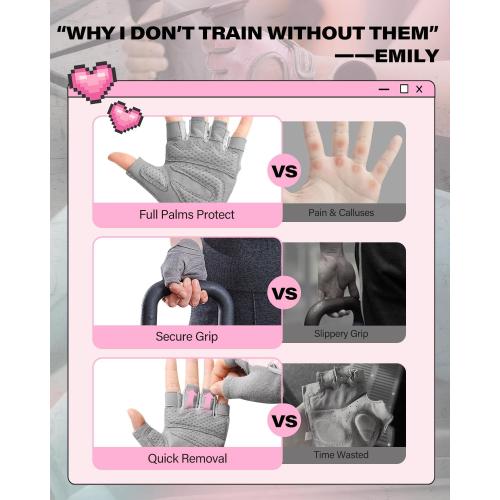 VINSGUIR Workout Gloves for Women and Men, Breathable Weight Lifting Gloves for Gym Exercise, Fitness, Training, and Cycling, with Excellent Grip and Cushion Pads
