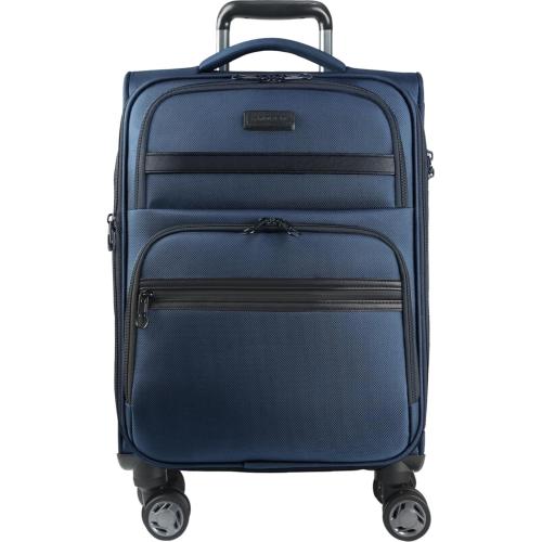 KROSER Softside Expandable Carry On Luggage with Spinner Wheels & Built-in TSA Lock, Durable Suitcase Rolling Luggage with USB Port, Carry-On 20-Inch, Haze Blue