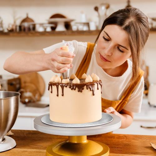 16 inch Silver Round Sturdy Cake Board Drums for Displaying Cakes, 1/2 inch Thick, (1-Pack)
