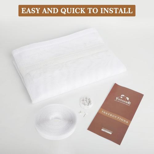 Yotache White Reversible Left Right Side Opening Screen Doors with Magnets Fits Door Size 34 x 80, Reinforced Sewing Magnetic Mesh, Actual Screen Size 36 x 81