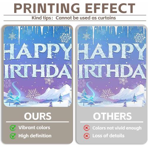 Fabric 72x43inch Ice Snow Winter Birthday Backdrop Magical Castle Wonderland Snowflake Photography Background Kids Girls Party Decorations Photo Props