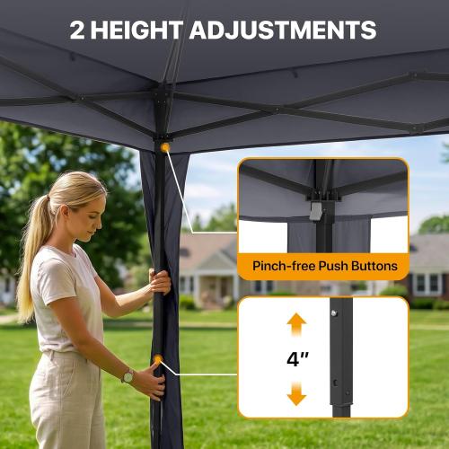 COOS BAY 11x11 Pop Up Gazebo with Mesh Netting, Instant Outdoor Canopy Tent, Water Resistant Shelter with UPF 50  UV Protection, 121 Sq Ft Coverage, Dark Gray
