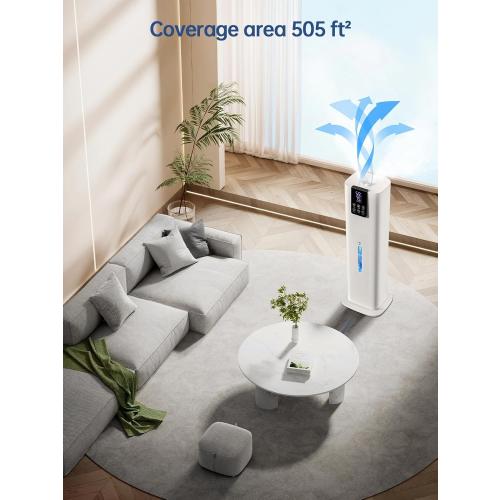 8L Smart Humidifiers for Bedroom Large Room, 2.1Gal Cool Mist Top Fill Diffuser Ambient Light, App & Remote Control, 3 Mist Modes, Quiet Humidifier for Home Office Plant (White)