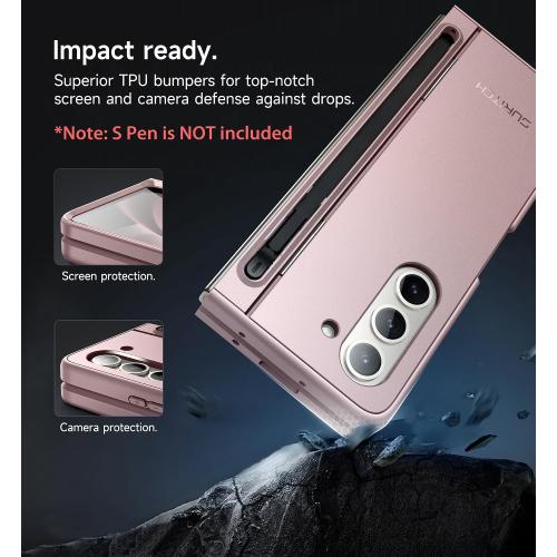 Size Galaxy Z Color Pink SURITCH for Samsung Galaxy Z Fold 5 Case with Kickstand and S Pen Holder [S Pen NOT Included], Phone Case for Z Fold 5 2023 -Light Pink
