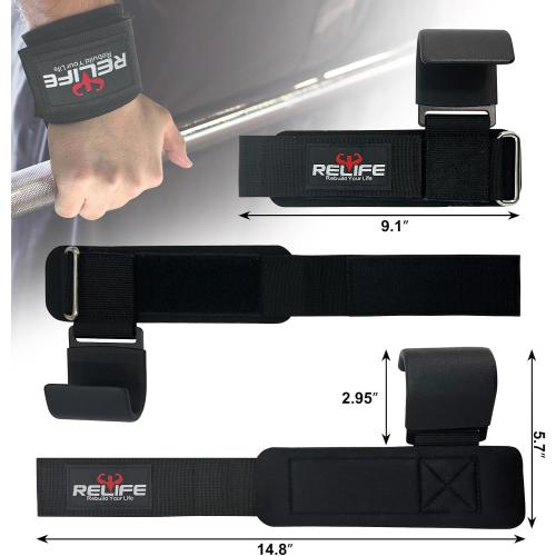 RELIFE REBUILD YOUR LIFE Lifting Hooks for Men and Women(Pair)