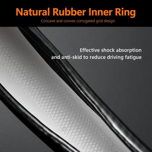 QODOLSI 1 Pack Car Breathable Steering Wheel Cover, Wear -Resistant Steering Wheel Sleeve, Carbon Fiber Non-Slip Steering Wheel Protector, Four Seasons Universal Steering Wheel Set (D -Shaped)
