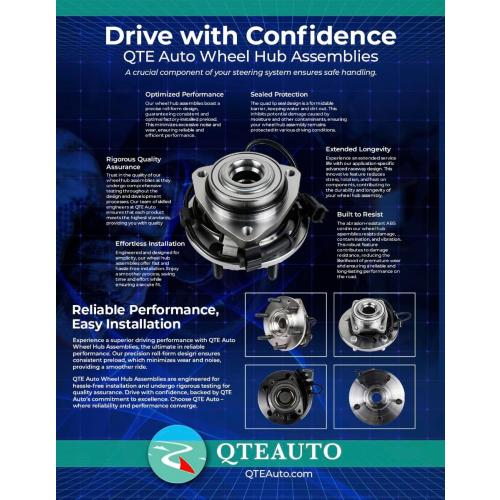 PM Auto Pair of 2 Front Wheel Hub Bearing Assembly for 2002-2008 Dodge RAM 1500 5 Stud Wheel