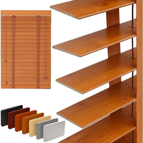 Size 22.5 x 64 Color Brown 2 Slats Wood Blinds for Indoor Windows: Solid Wooden Blackout Blinds & Shades,Black Out Privacy Horizontal Blinds for Home Bedroom Bathroom Living Room Windows and Doors 22.5 WX64 H Light Brown
