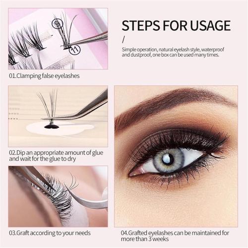 6 Pack Eyelash Clusters, D 0.07 13mm Curly Natural Individual Diy False Lash Clusters,Soft Long Wispy Fluffy Cluster Eyelash Extensions for Beginners Self Use Everyday Wear Women Seamless Blend (Pink)