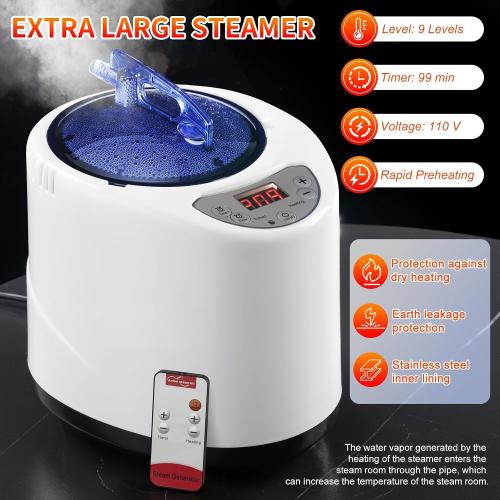 Portable Sauna for Home，Relaxation, Steam Sauna for Home with Steamer, Remote Control, Folding Chair, 9 Levels