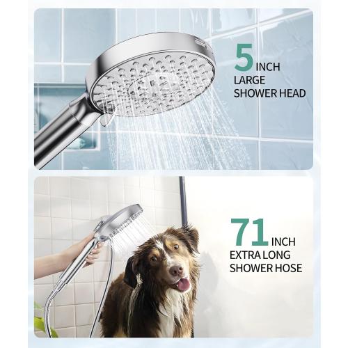 SR SUN RISE Filtered Shower Head with Handheld High Pressure 9 Spray Mode Showerhead Detachable Shower Head Water Softener Filters Beads for Hard Water Remove Chlorine 1 Filter Chrome