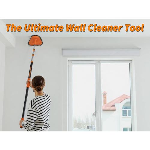 36 Foot High Reach Duster Kit with 5-30 ft Extension Pole for High Ceiling | Dusting & Window Cleaning Kit with Telescopic Pole, Baseboard and Wall Mop, Squeegee, Fan Blade & Cobweb Dusters