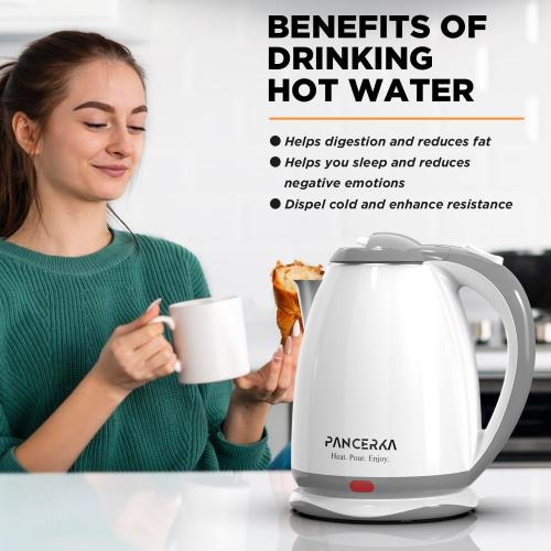 Electric Kettle, 1.8L Tea Kettle for Coffee & Tea, Fast Boil, Auto Shut-Off, White
