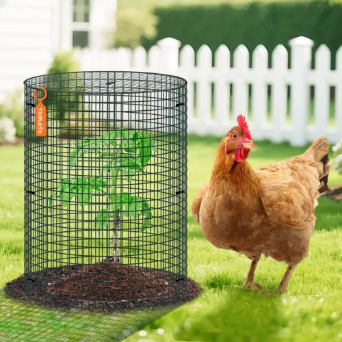 10 Pack Wire Plant Protector with Cover, 16x12 Detachable Metal Plant Protectors Mesh, Garden Plant Protectors for Shrubs Flowers Vegetables to Keep Rabbit & Chicken Animals Out