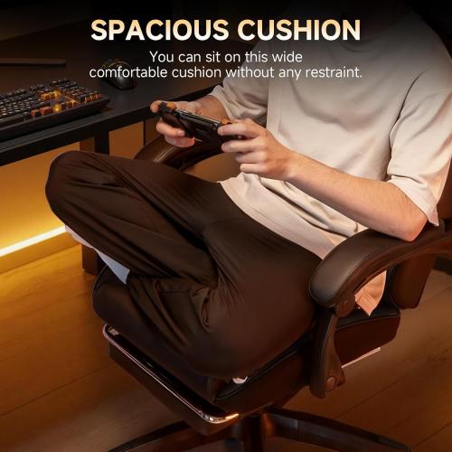 GTPLAYER Gaming Chair, High Back Leather Computer Game Chair with Footrest, Ergonomic Height Adjustable Office Chair with Removable Cover and Lumbar Support for Gaming and Work (Black)