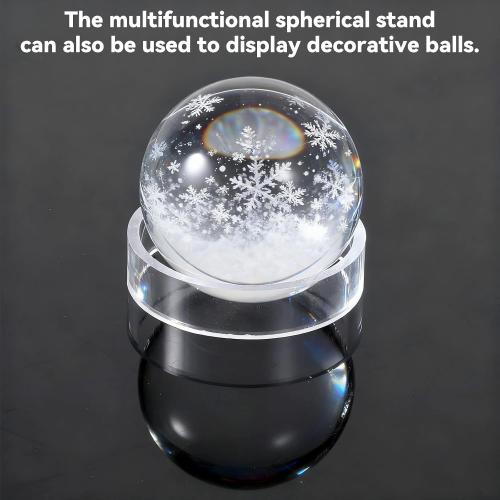 6 PCS 2.6 Inch Clear Sphere Display Stand, Clear Plastic Sport Ball Holder Acrylic Round Clears Soccer Ball Display Rack Stand Sphere Holder for Spheres Football Basketball Volleyball Soccer Softball