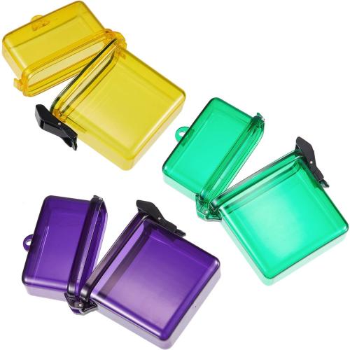 Outus 3 Pcs Waterproof ID Badge Holder Case, Green, Yellow, Purple